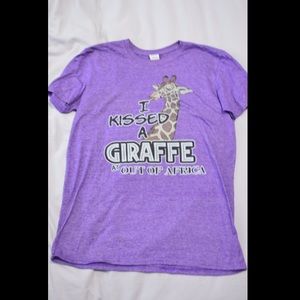 “Out Of Africa” Purple Giraffe Tee